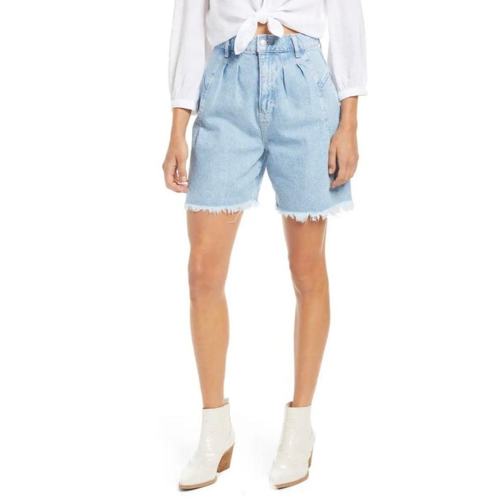 Free People Venice Culotte Denim Jean Shorts 24 - Picture 4 of 11